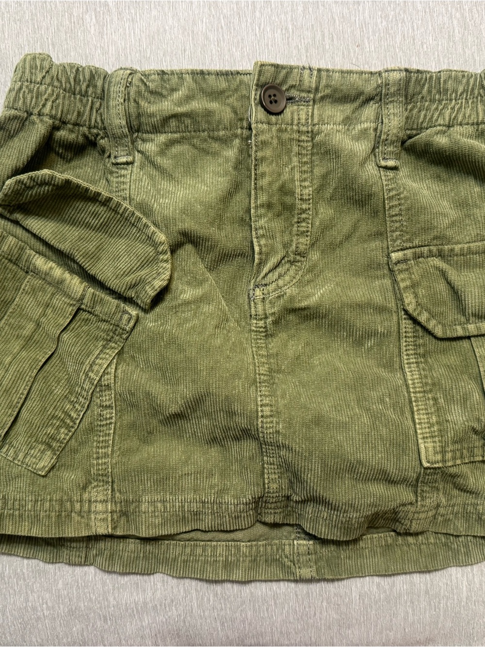 Urban Outfitters Olive Green Corduroy Cargo Mini Skirt